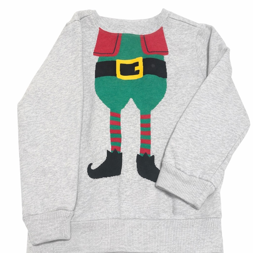 Grey Sweatshirt with Elf Legs Graphic